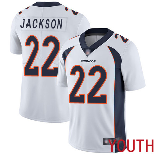 Youth Denver Broncos #22 Kareem Jackson White Vapor Untouchable Limited Player Football NFL Jersey->denver broncos->NFL Jersey
